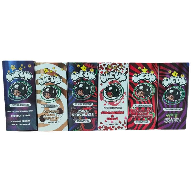 One up Mushroom chocolate bars